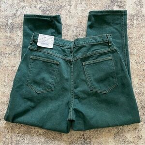 Vintage Lands’ End Womens Hunter Green Straight Leg Jeans NOS 16 Petite READ**